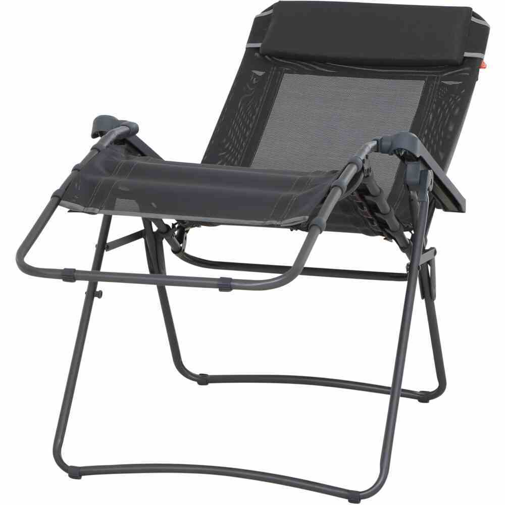 Camping-Stuhl RELAX COMFORT - anthrazit - mit Nackenkissen