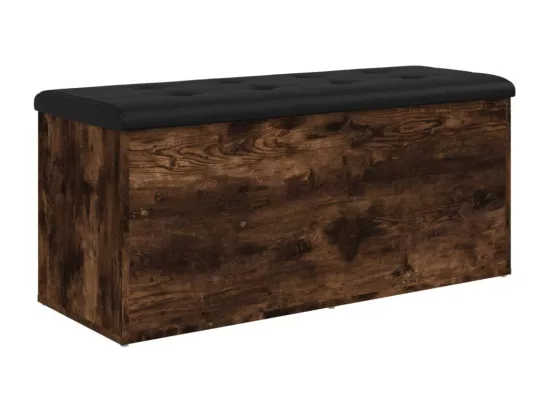 Banc de rangement chêne fumé 102x42x45 cm bois d'ingénierie