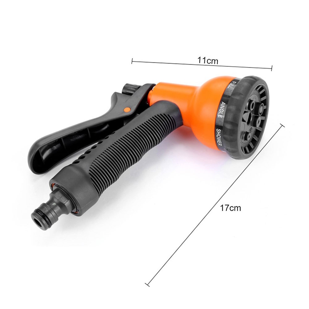 Garten Handbrause Gartenschlauch Spritzpistole Multidüse mit 8 Funktionen - Orange / Schwarz