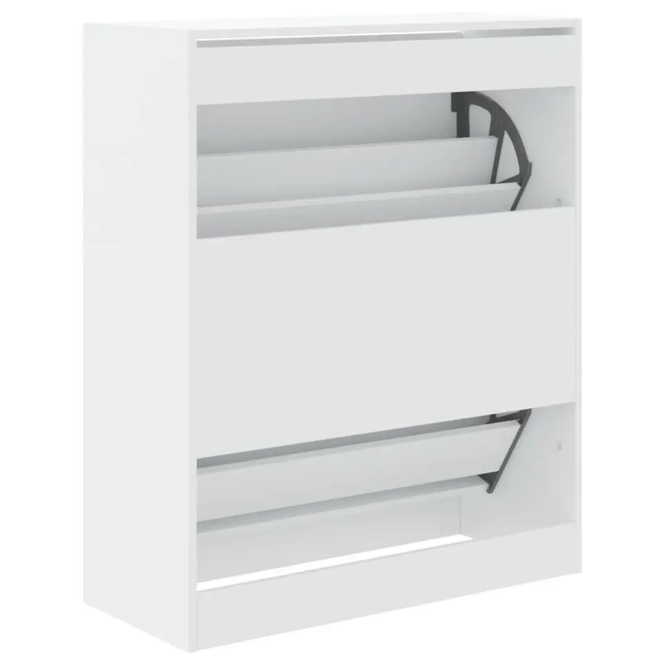vidaXL - Schoenenrek - Wit - Bewerkt hout - 80 x 34 x 96.5 cm