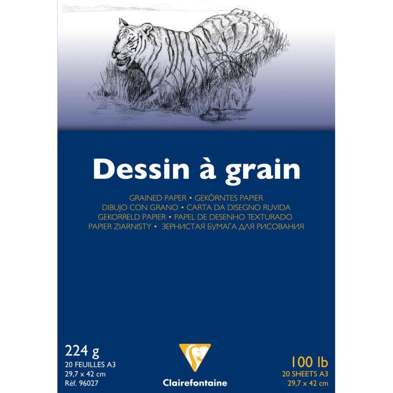 Dessin à Grain bloc collé 20F A3 224g