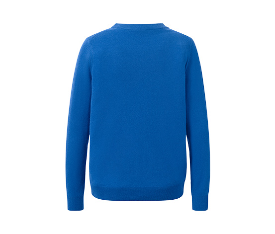 Feinstrickpullover mit Cashmere, kobaltblau