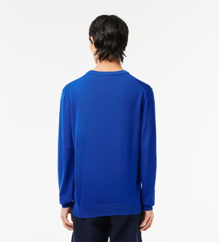 Suéter Lacoste com decote em V azul