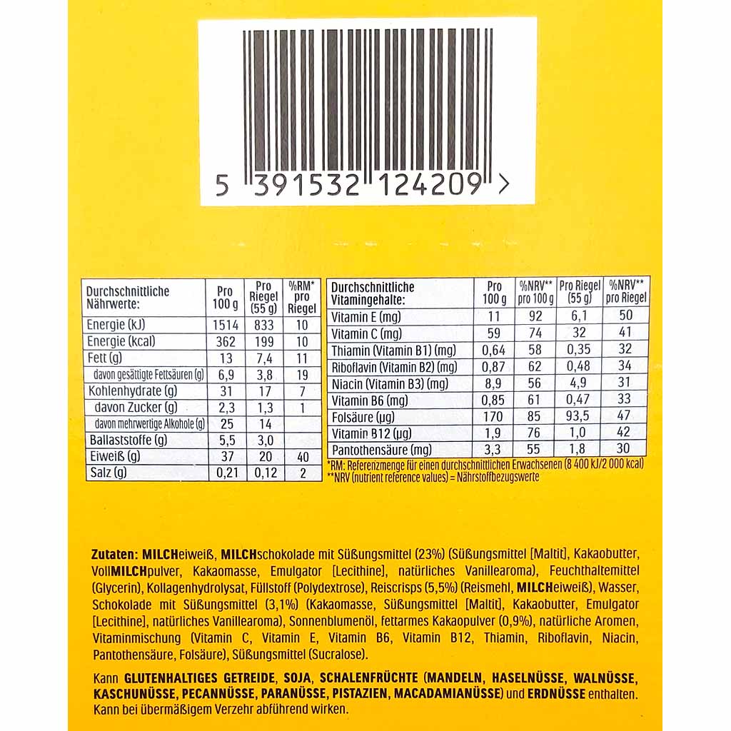 Fulfil Vitamin&Protein Riegel Chocolate Crunch Geschmack 15x55g = 825g MHD:14.2.25