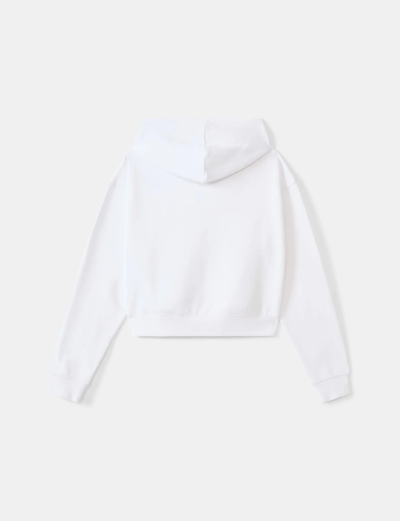Sweat zippé à capuche oversize blanc