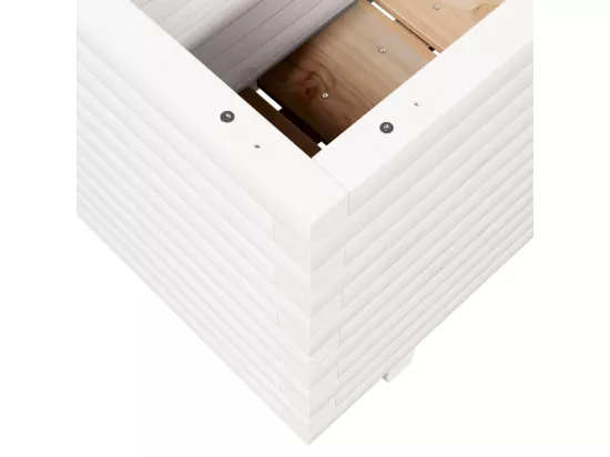 Jardinière bac lit surélevé bois blanche 90 x 40 x 49.5 cm 02_0037987