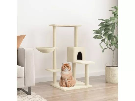 Arbre à chat avec griffoirs en sisal Crème 95 cm