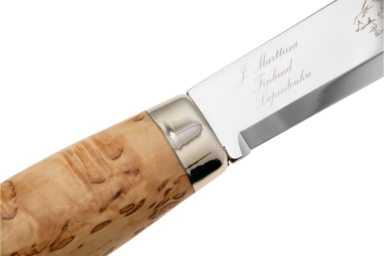 Marttiini Lapp 250010 Stainless, Curly Birch, vaststaand mes