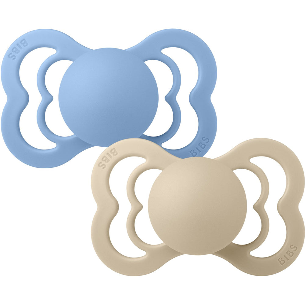 Køb Bibs Vanilla/Sky Blue Sut Supreme 2-Pak Silikone