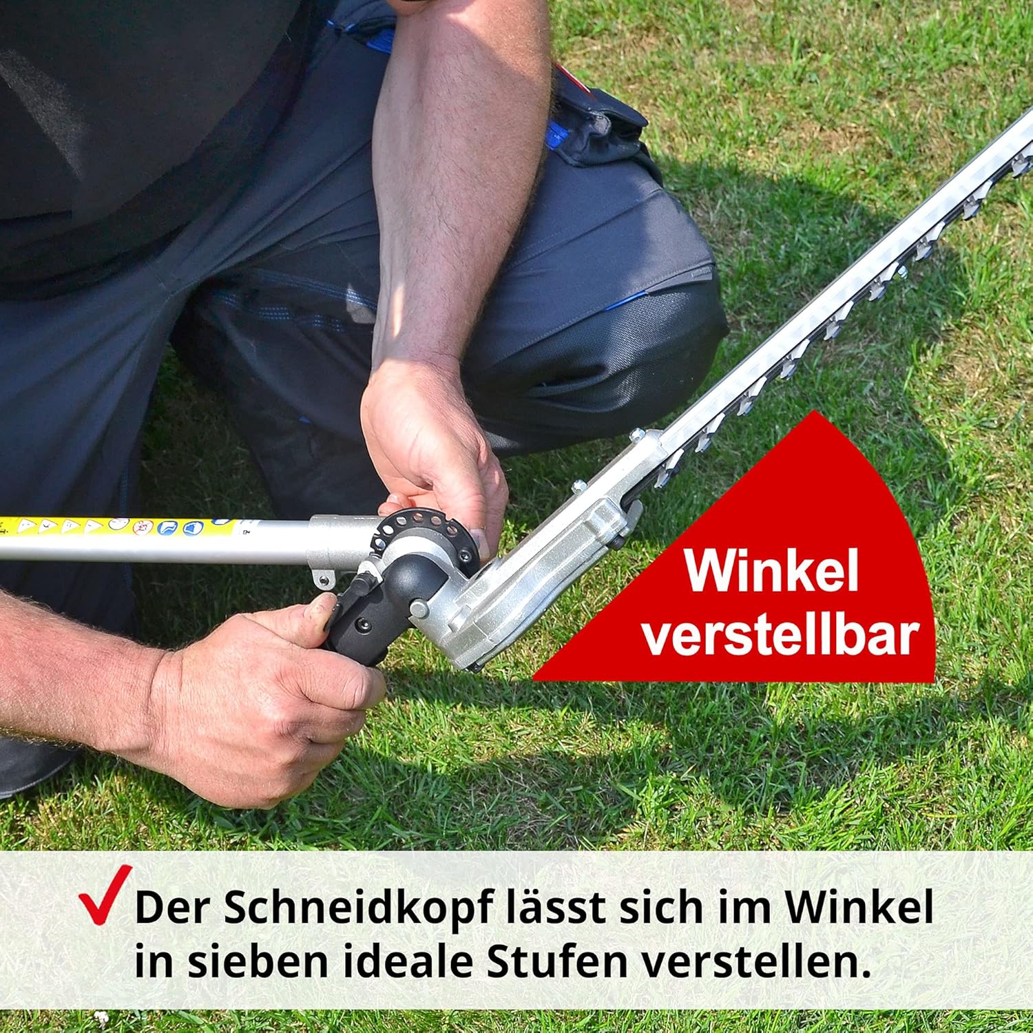 Hecht Profi Elektro Teleskopheckenschere elektrisch mit Star-Ken 900 Watt – Mit Teleskopstiel, abwinkelbarem Kopf und Tragegurt – Für einen schönen Schnitt Ihrer Hecken und Sträucher