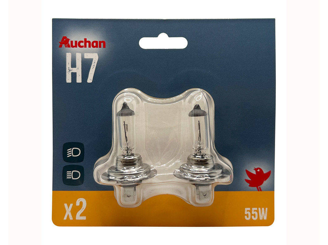CONJUNTO DE 2 LÂMPADAS AUTO AUCHAN 12V 55W