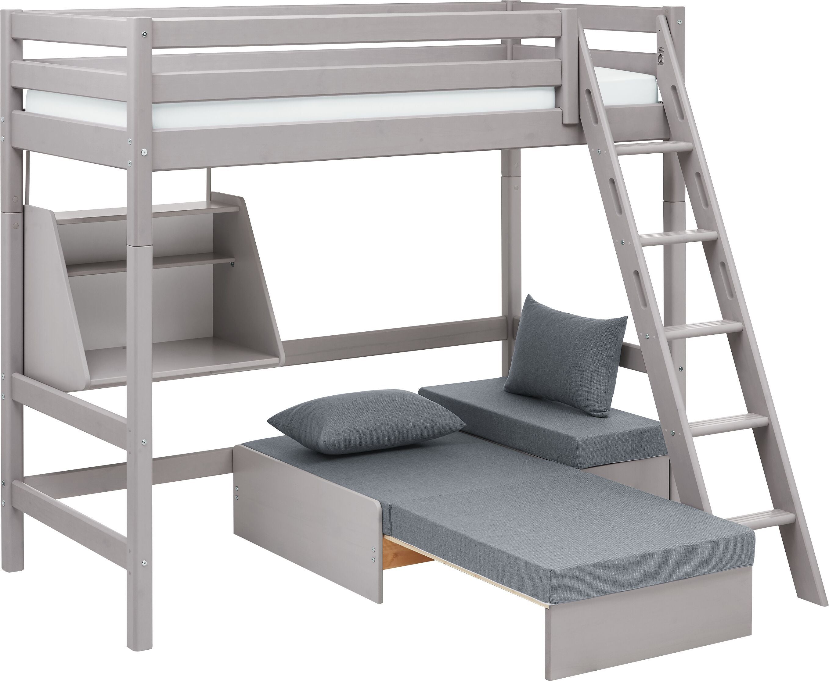 Flexa CLASSIC Hochbett - Grau / B: 179.0 cm x T: 210.0 cm x H: 185.0 cm