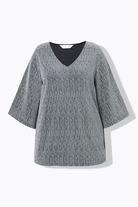 T-Shirt, A-Linie, Glitzer-Effekt, 3/4-Ärmel