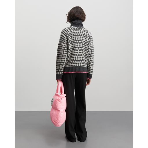 Mads Nørgaard Recycled Iceland Kira Sweater, Dark Grey Melange/Winter White, L