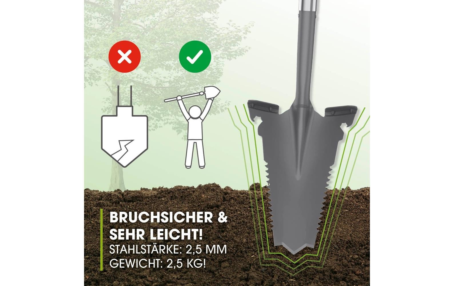 EASYmaxx Spaten- & Wurzelsäge - 114 cm, Grau/RotWurzelspaten