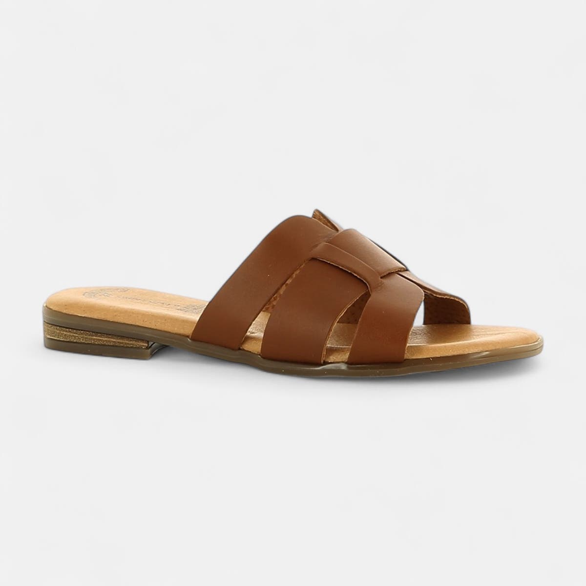 Mules Femme en cuir cognac