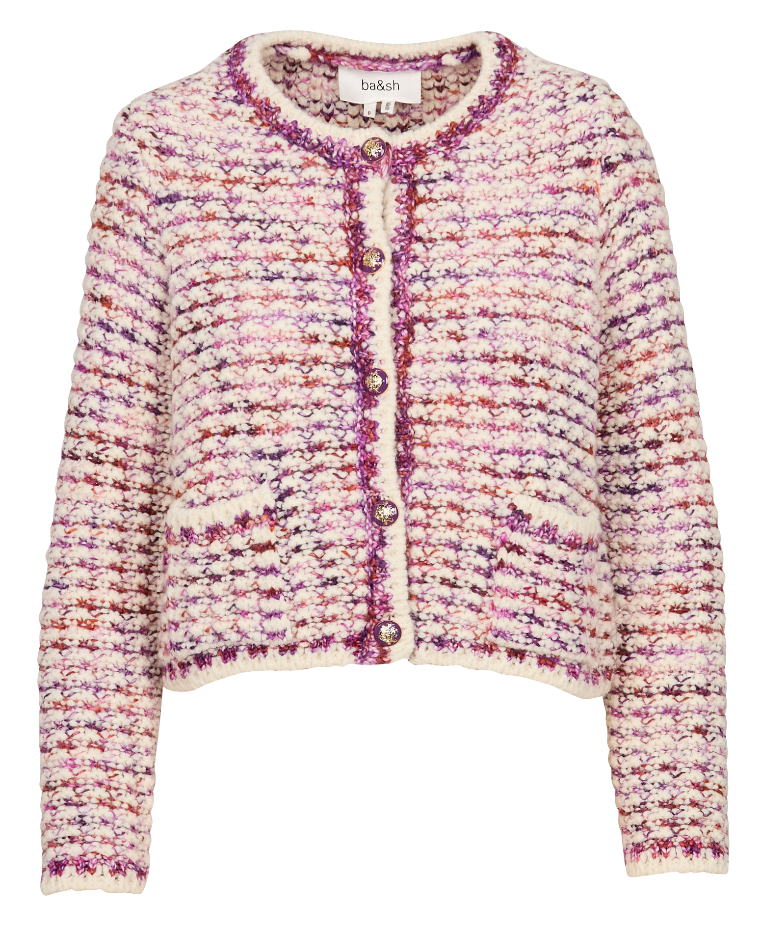 BELONI - Cardigan droit col rond en laine mélangée | Beige