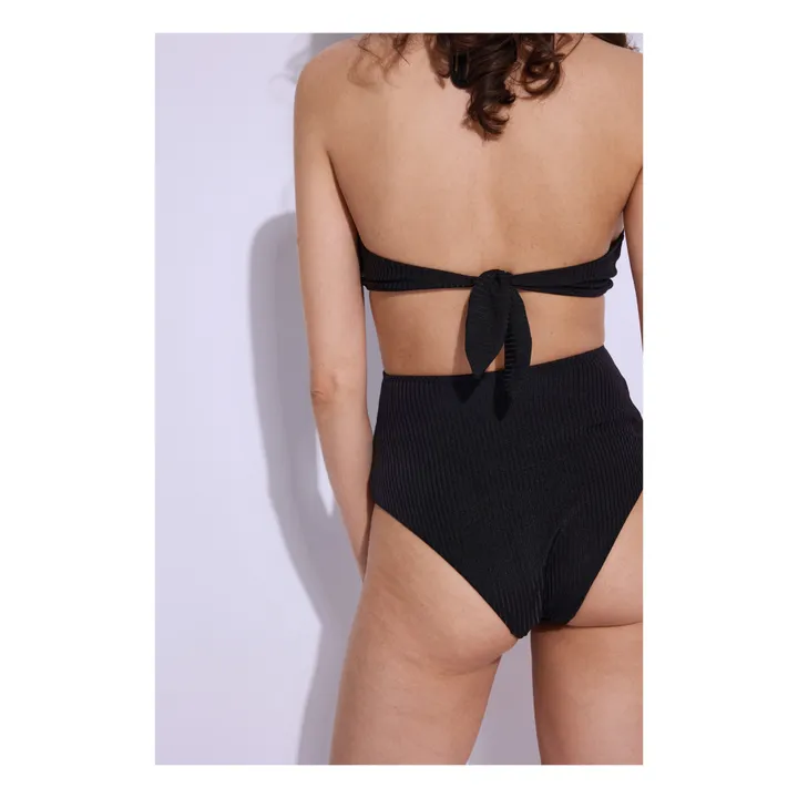 Albertine Maillot 1 Pièce Davina Côtelé | Noir