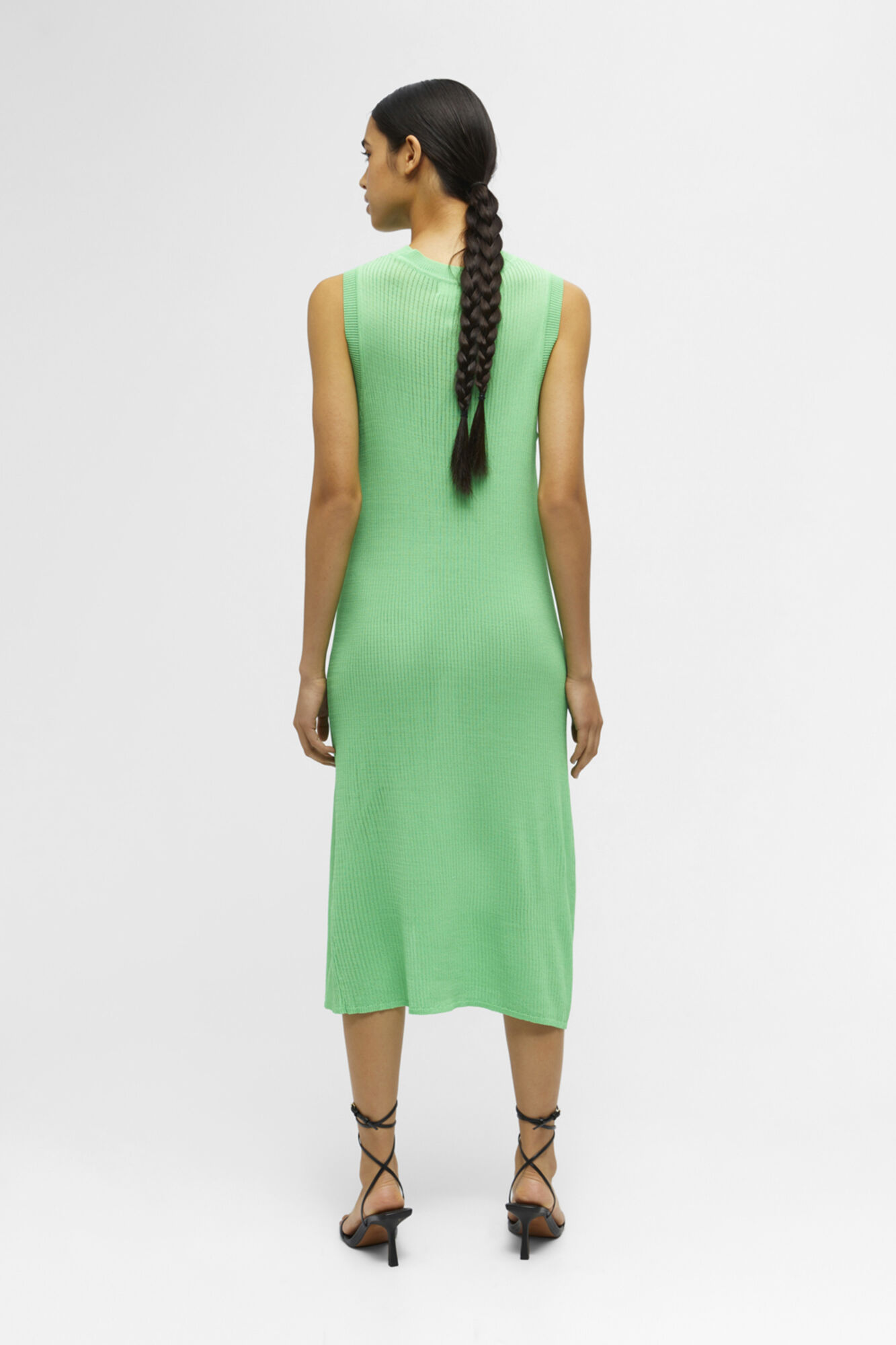 Vestido midi de tricô - Verde