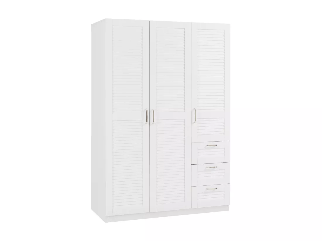 Armoire de chambre Finning 4 étagères 3 tiroirs MDF 176 x 120 x 52 cm blanc [en.casa]