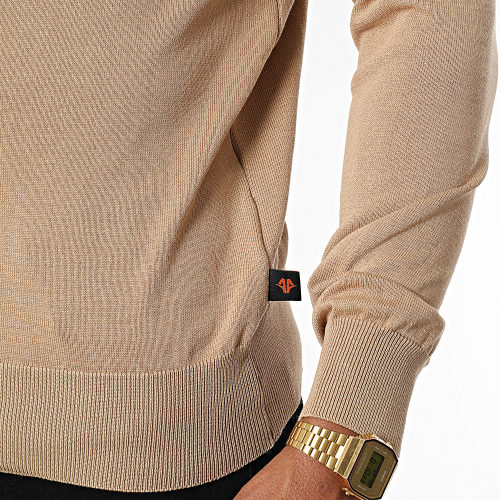 Pull Col Roulé AVR-176 Beige Foncé