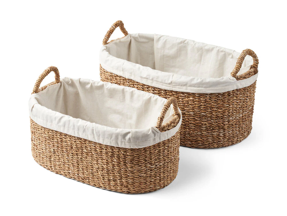 Humdakin  Wicker Vasketøjskurve, 2 pak - Havgræs