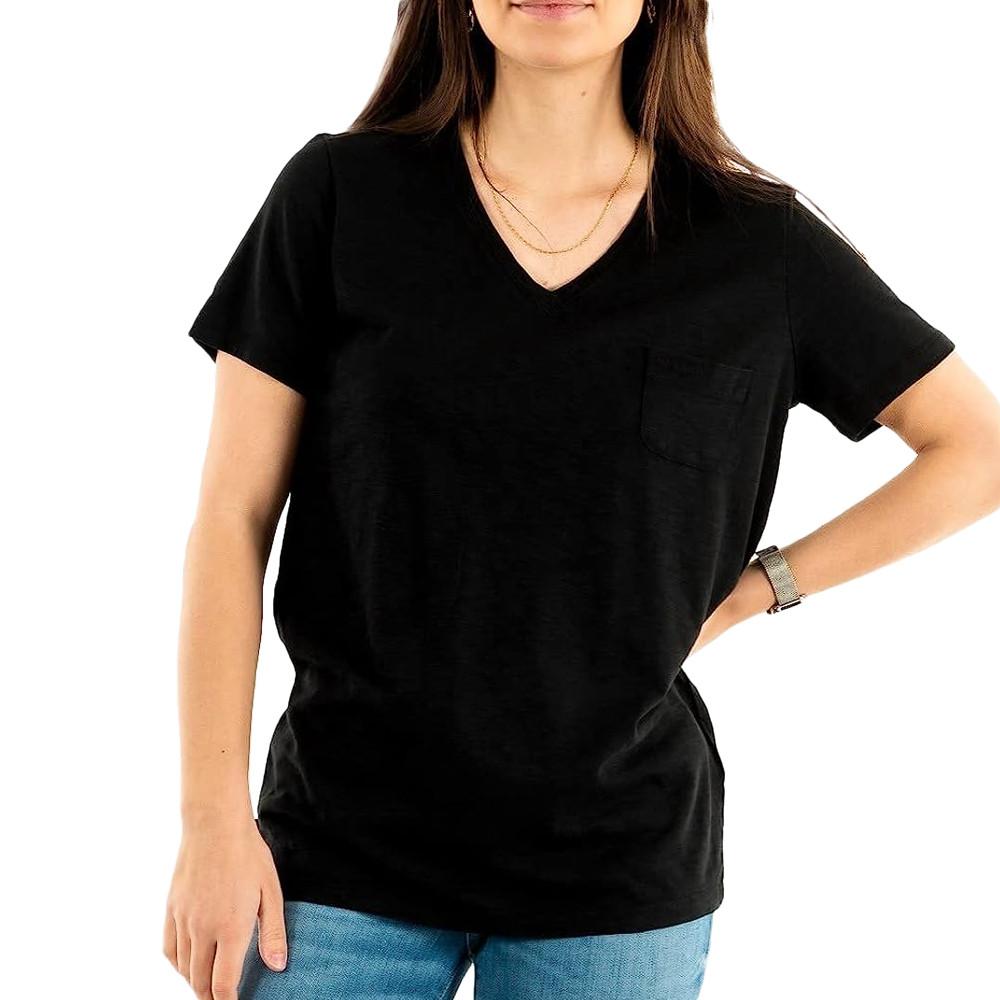 Superdry T-shirt Noir Femme Superdry Pocket V