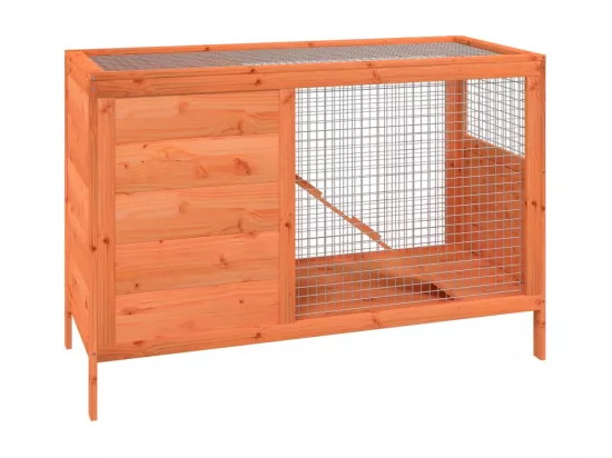 Clapier marron 103x44x69,5 cm bois de pin massif