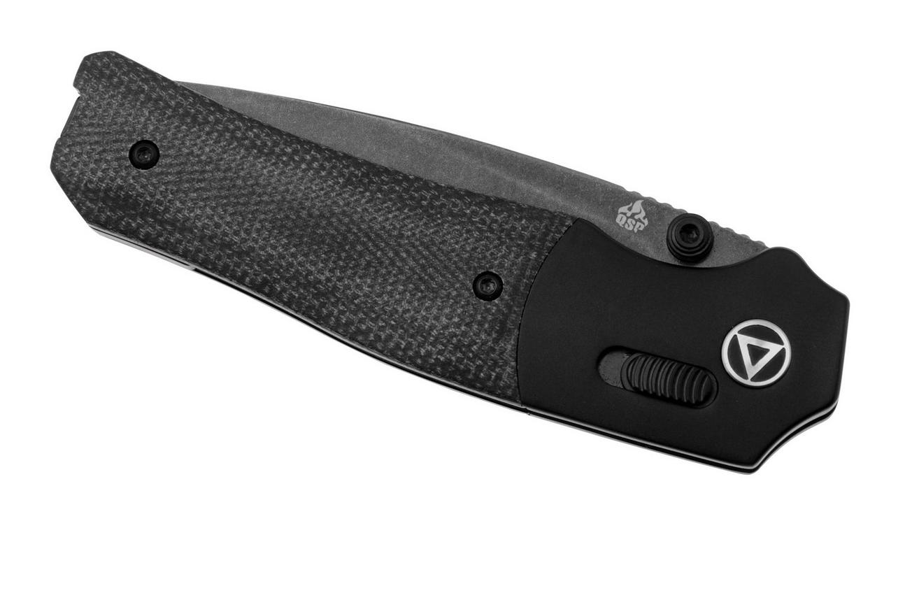 QSP Knife Vault QS157-A2 Dark Stonewashed Black Micarta, zakmes, Jacob Lundquist Design