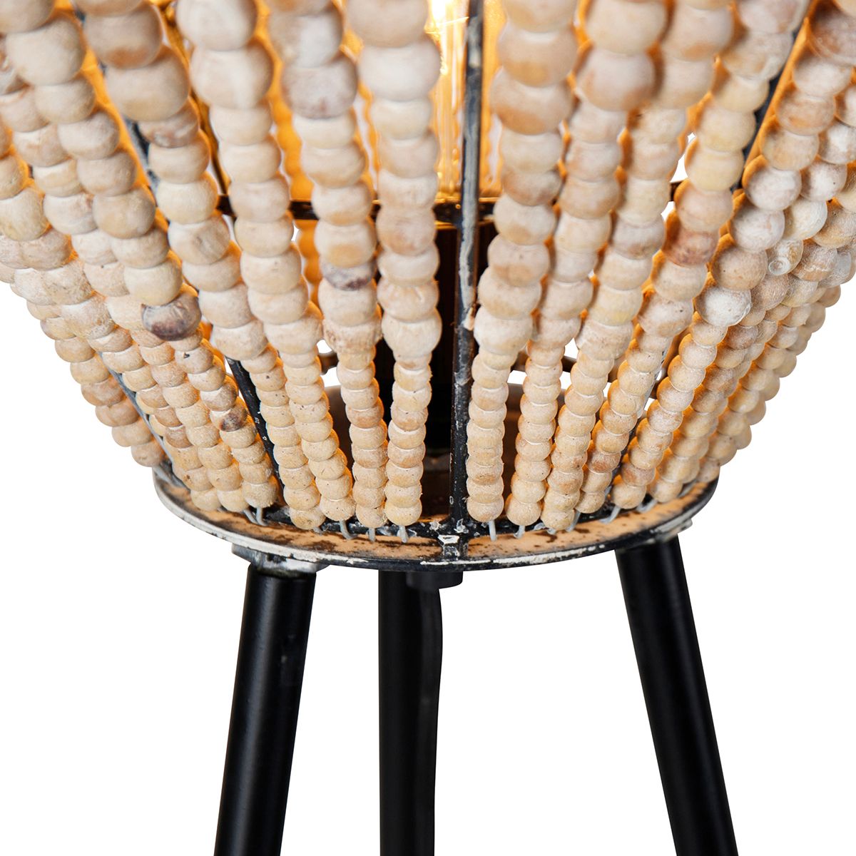 Oosterse vloerlamp beige met kralen - Moti
