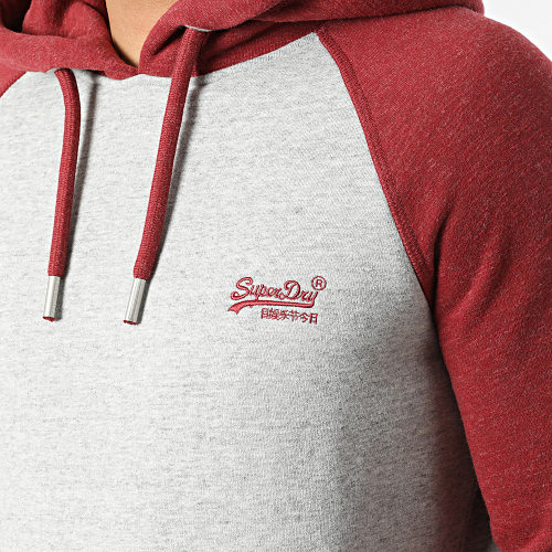 Sweat Capuche M2012395A Gris Chiné Bordeaux Chiné