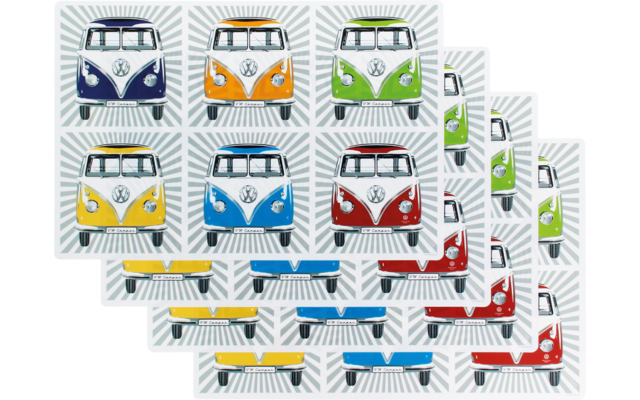 VW Collection Abwaschbare Tischsets / Platzsets T1 Bulli Bus 4er Set
