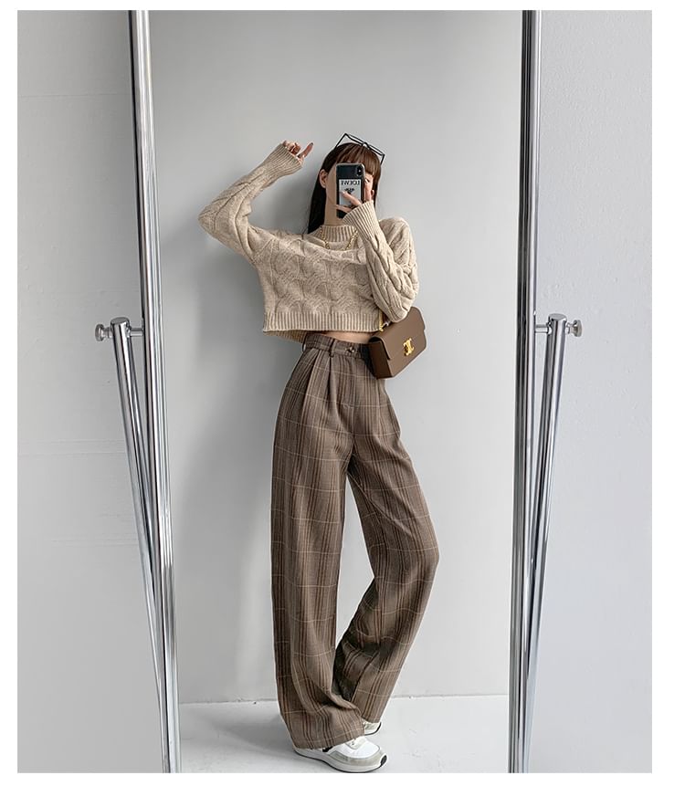 Shira - Geruite wijde pantalon