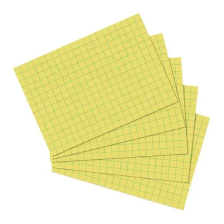 Herlitz Karteikarten, DIN A6, kariert, gelb, 100 Stück