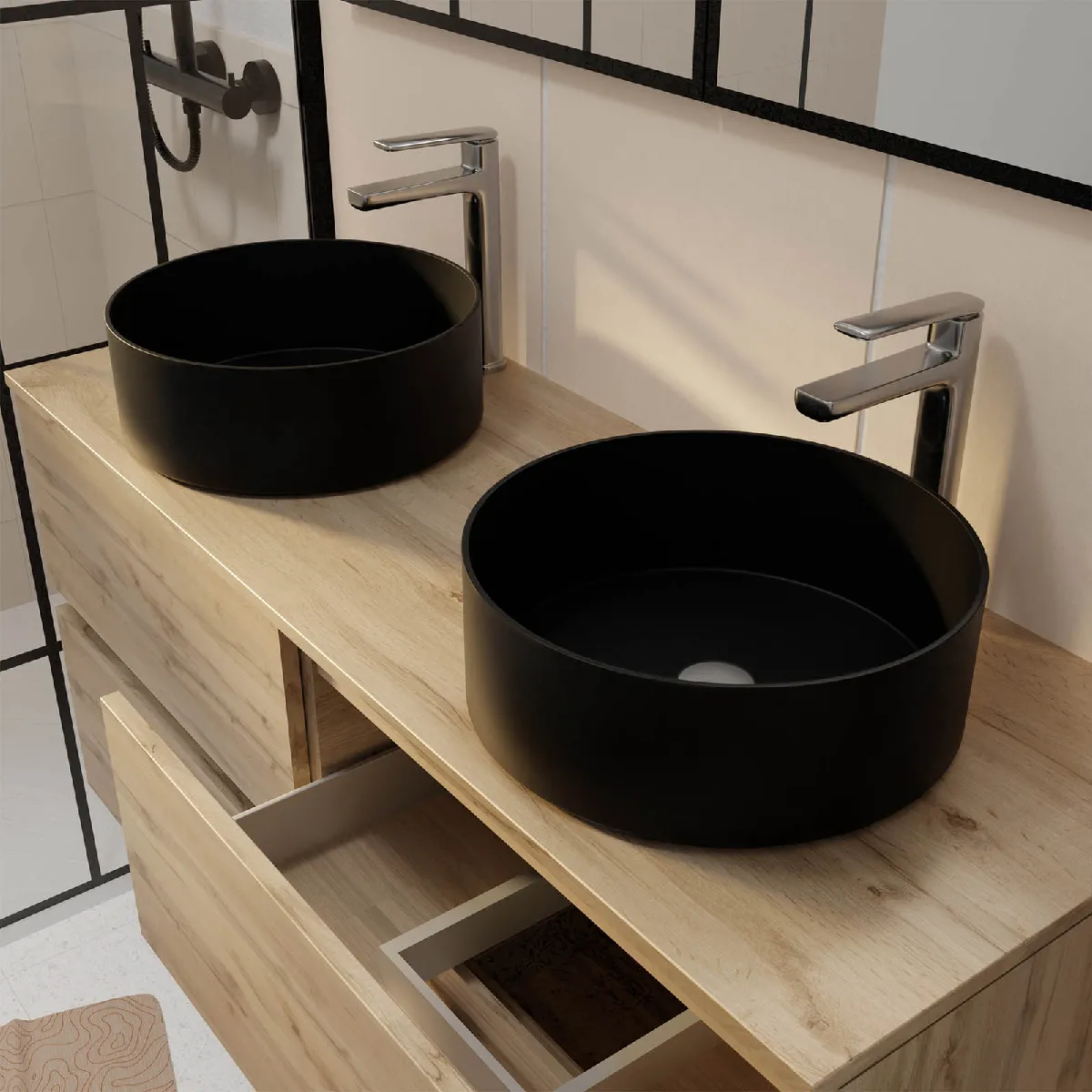 AURLANE Timber Meuble Salle de Bain - Chêne Naturel