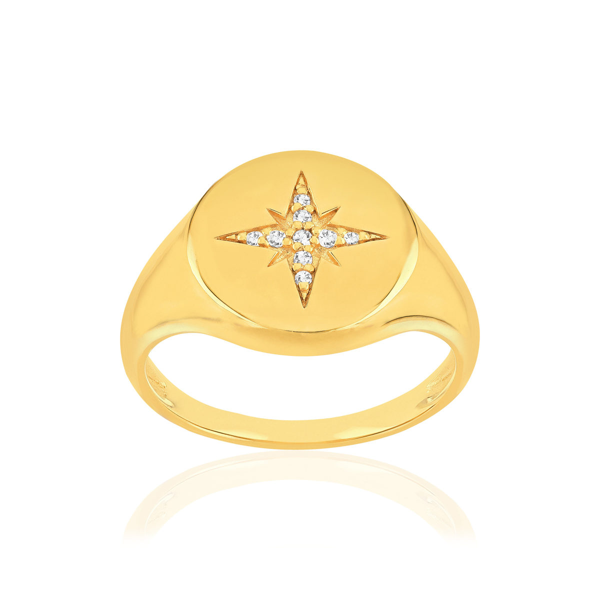 Bague plaqué or jaune zirconias