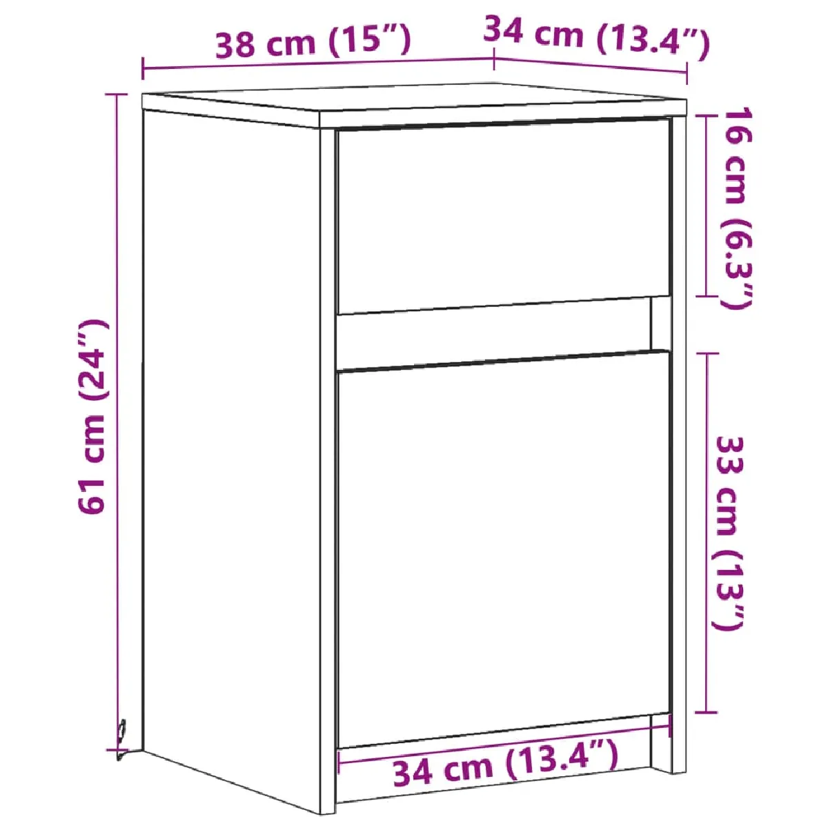VIDAXL Lot de 2 Armoires de chevet LED 38x34x61 cm - Blanc