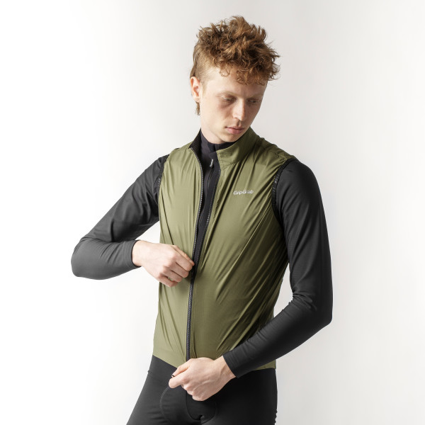 GripGrab PACR vindtæt cykelvest Olive Green herre