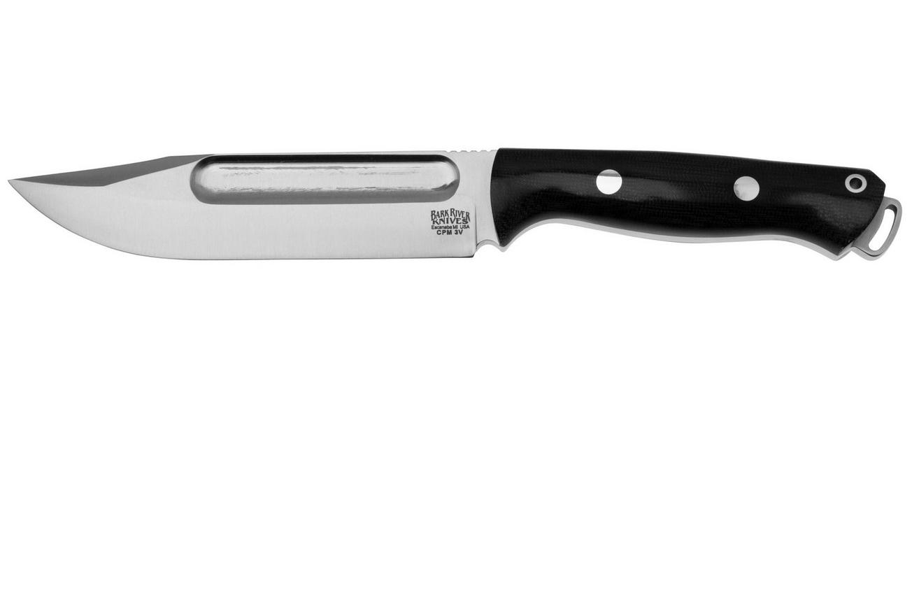Bark River Bravo Squad Leader 2 07-224-BCM, CPM 3V, Black Canvas Micarta vaststaand mes