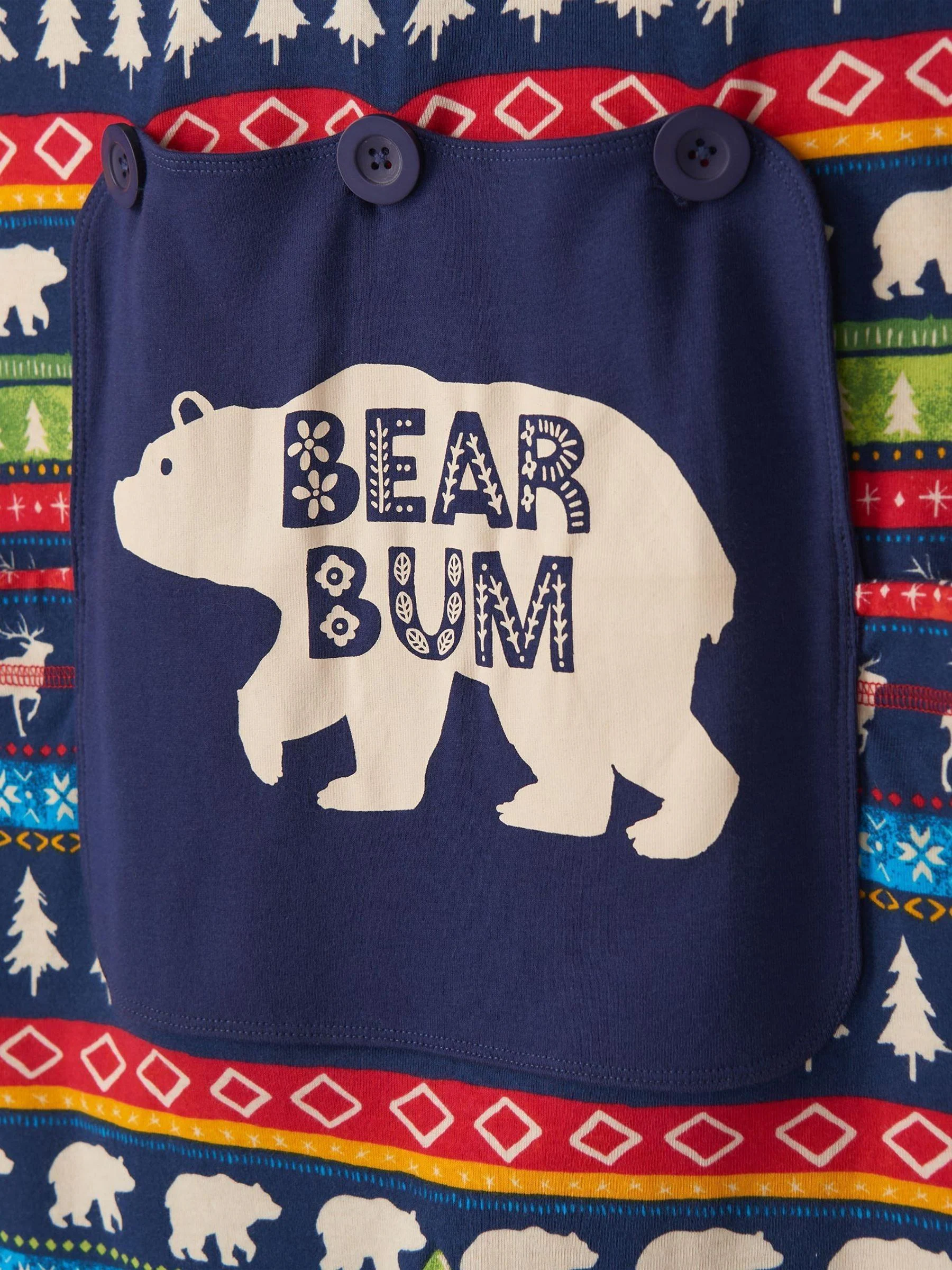 Marineblauw - Hatley Fair Isle Christmas All-In-One