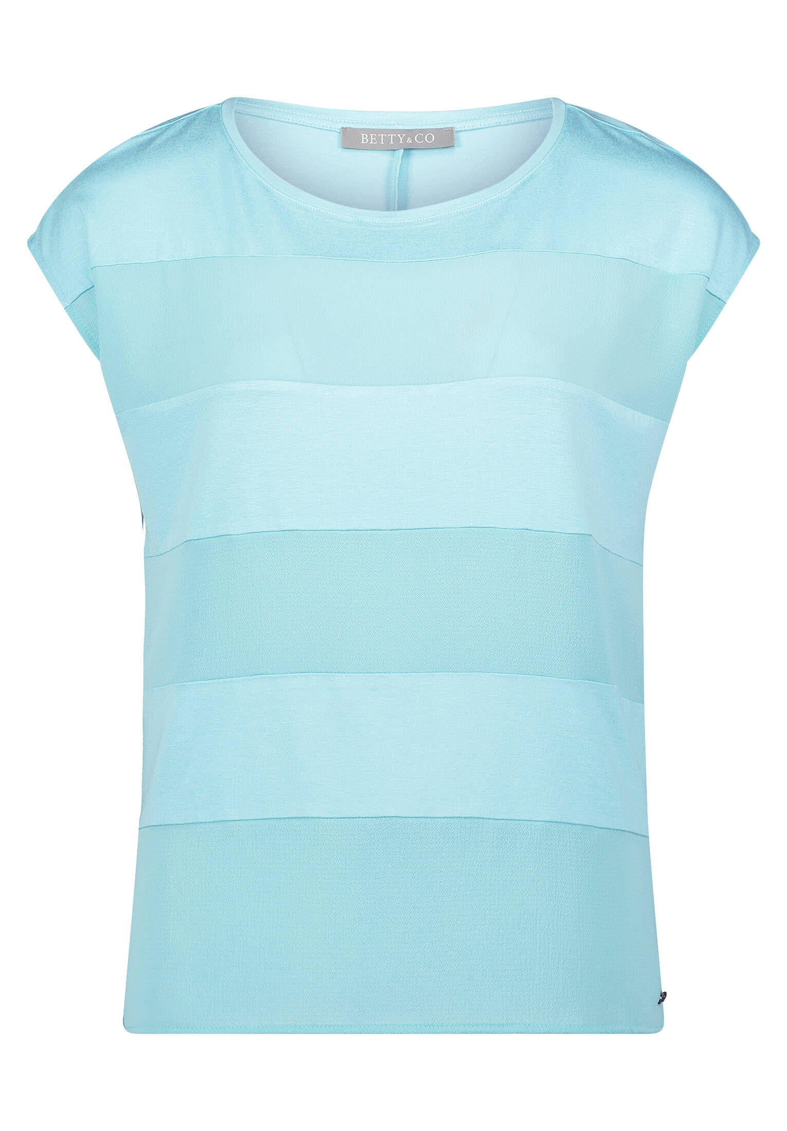 Betty & Co| Damen Patchwork-Shirt mit Webbesatz