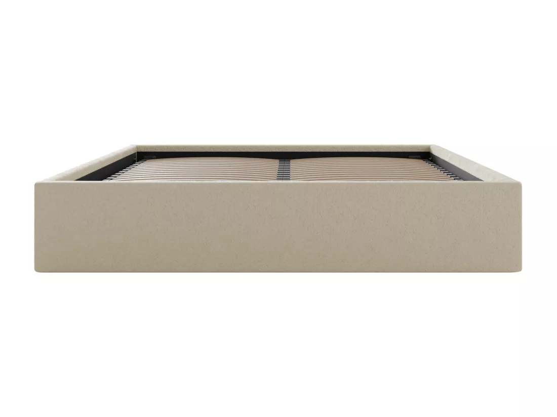 Sommier coffre 140 x 190 cm en tissu bouclette - Beige - PONTOS de YSMÉE