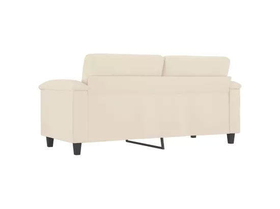 Canapé à 2 places Beige 140 cm Tissu microfibre