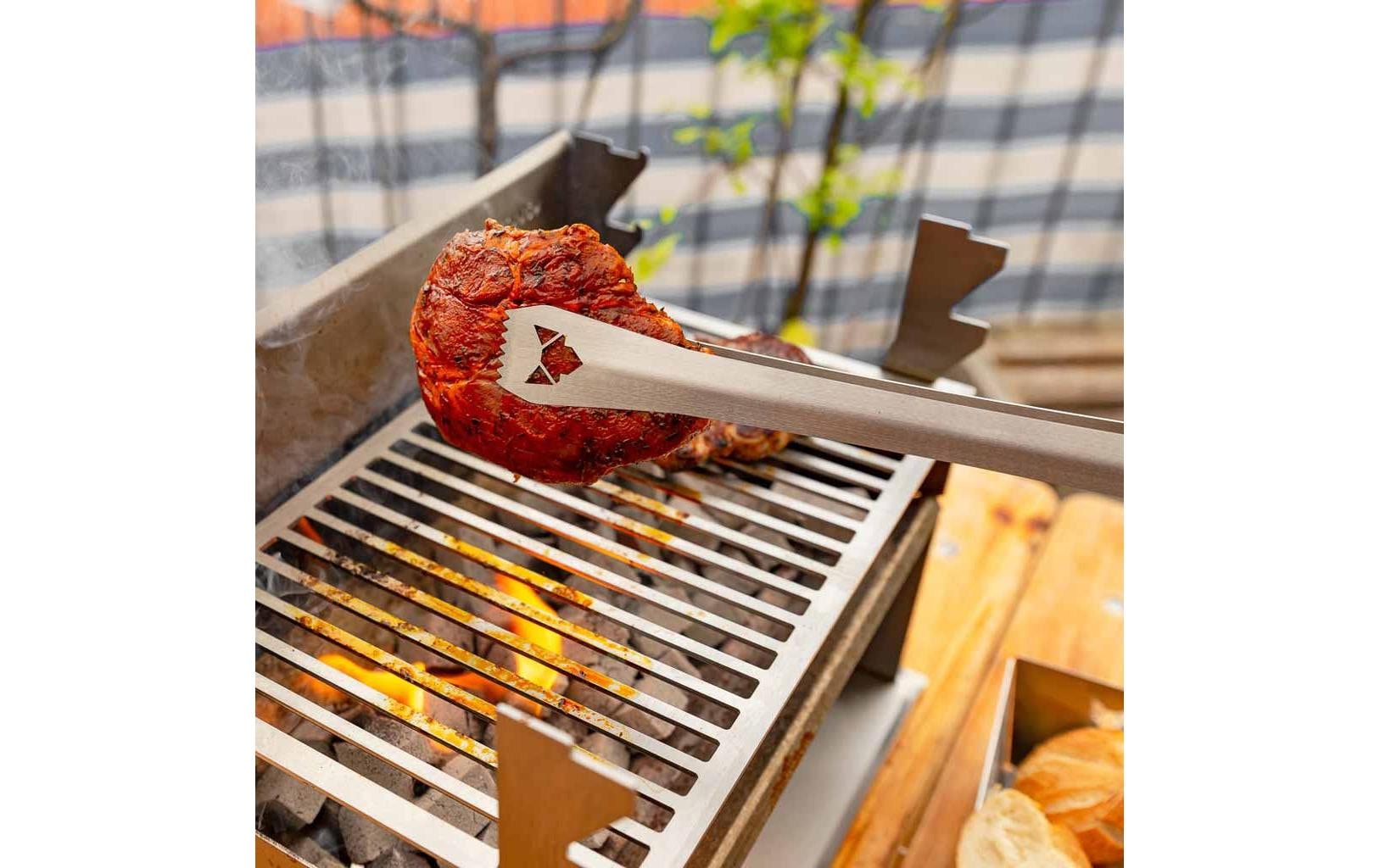 Fennek Grill Grillzange »gross Silber«