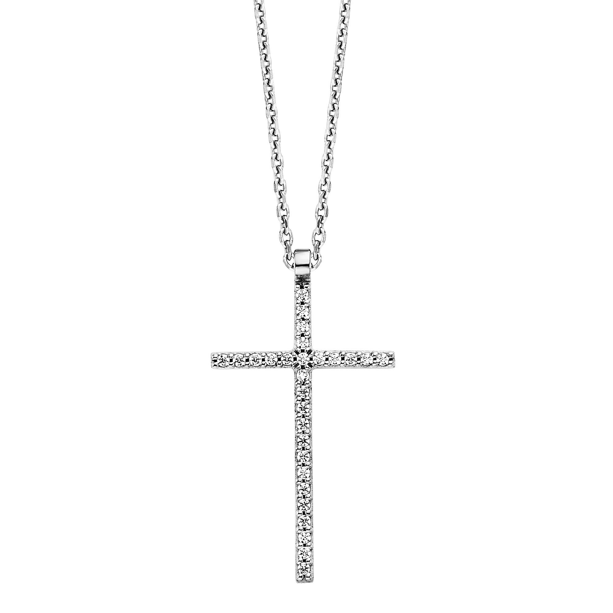 Julie Julsen Anhänger mit Kette 925/- Sterling Silber rhodiniert mit Anhänger Kreuz