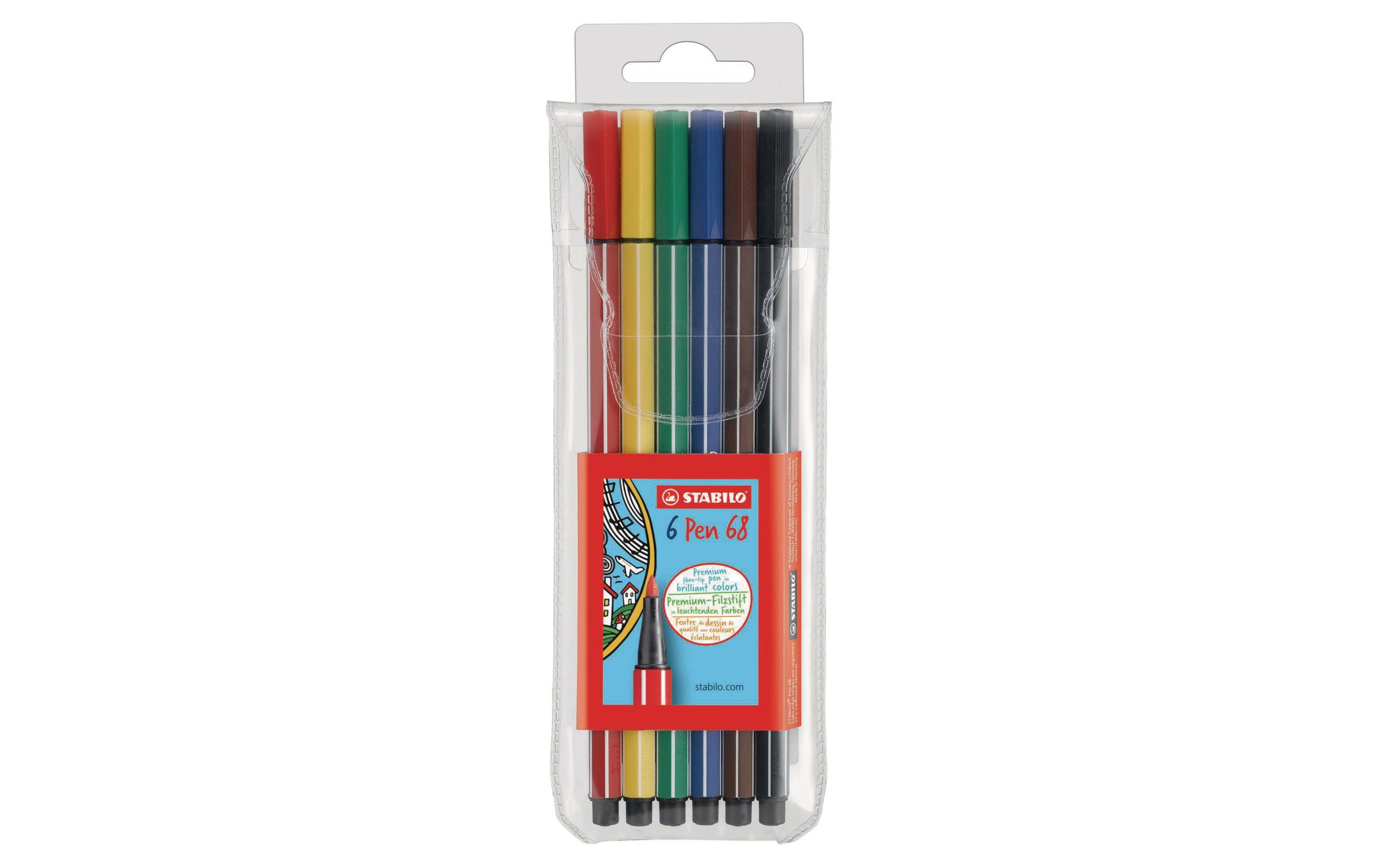 Fasermaler Pen68 6 StückMit klassischem Stabilo Kantendesign