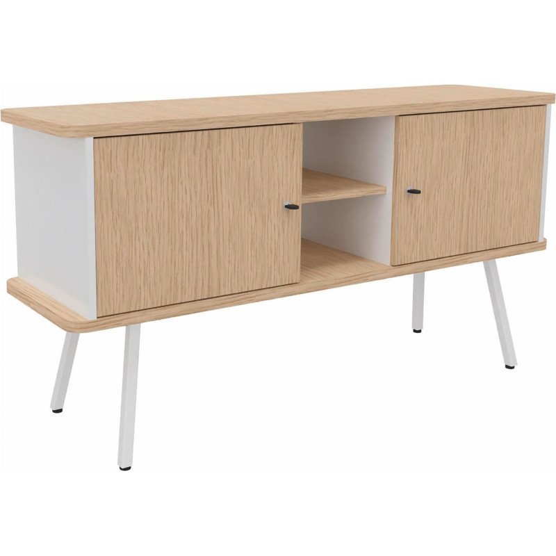 Bahut Lumya L 143,5 x P 40 x H 75 cm pieds métal 2 portes