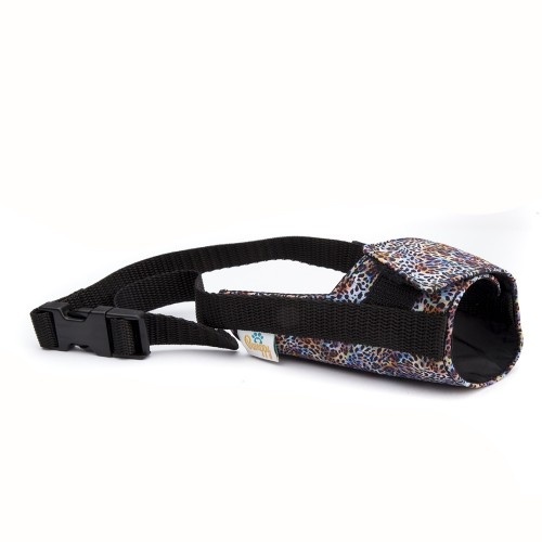 Focinheira para cães Pappy Leopard Multicolorida com Velcro