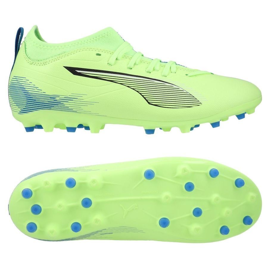PUMA Ultra 5 Match MG Lights Out - Fizzy Apple/Blanc/Bleu Enfant