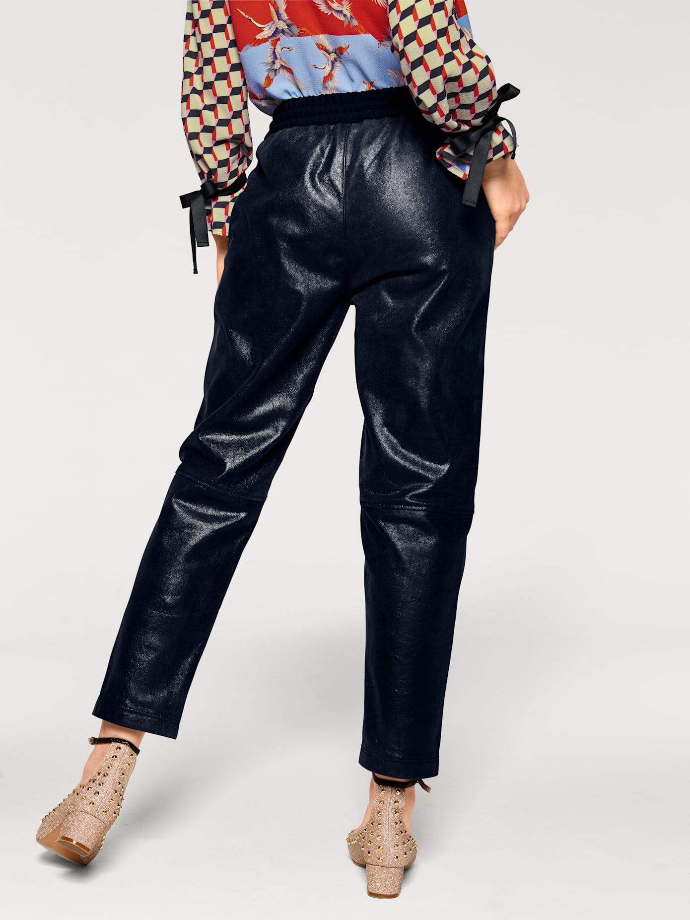 Pantalon de jogging en cuir forme jogging tendance